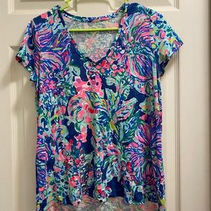 Lilly Pulitzer Etta Top Exotic Escapade Small